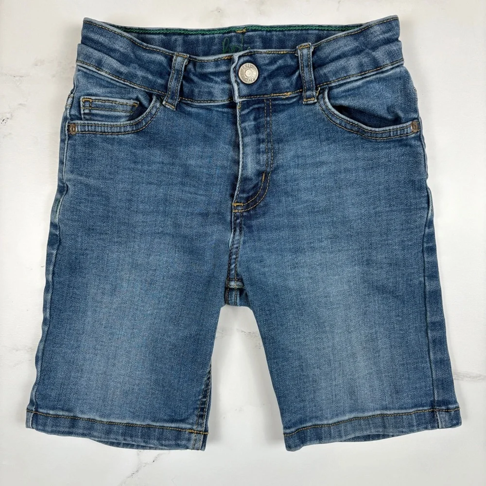 BODEN | Kids Unisex Adventure-flex Blue 4-Way Stretch Cotton Denim Shorts Sz 8Y - Picture 1 of 10